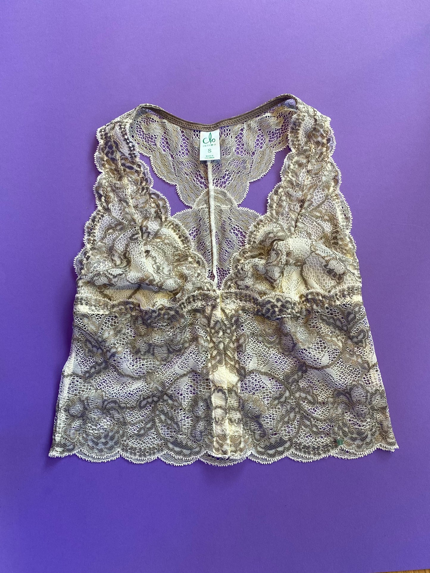 Clo: Fortuna Lace Racerback Vest - White Storm