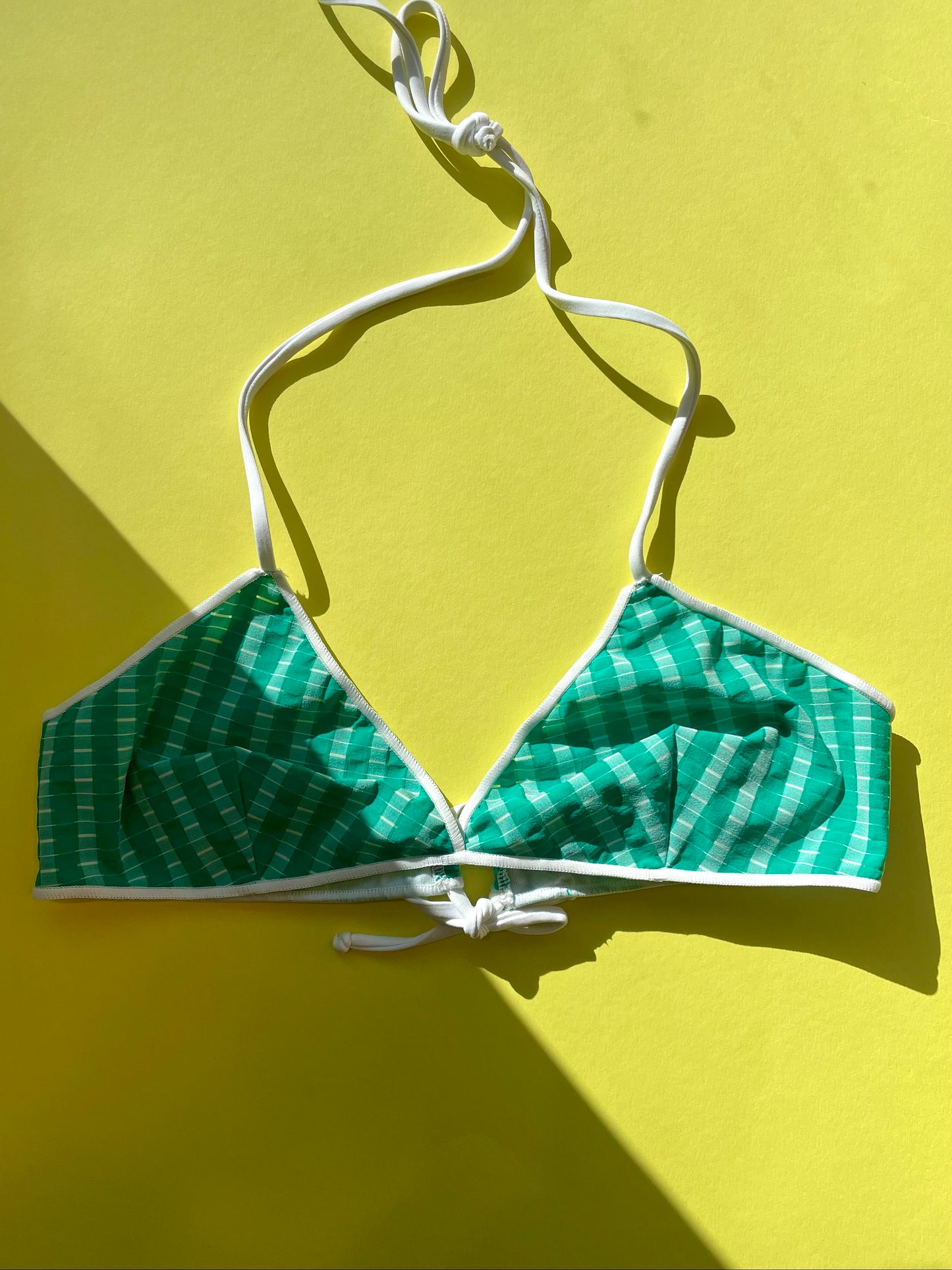 Caro Luna: Ella Bikini Top - Green/White Stripe