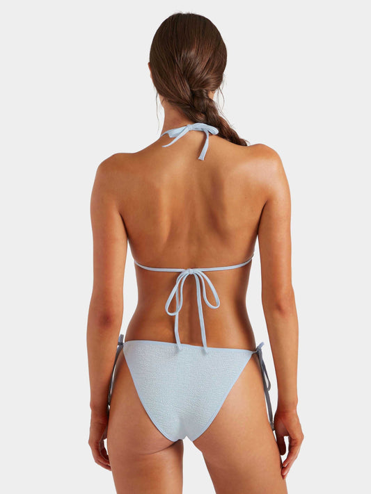 Hunza G: Gina Triangle Beaded Bikini Set - Metallic Ice Blue