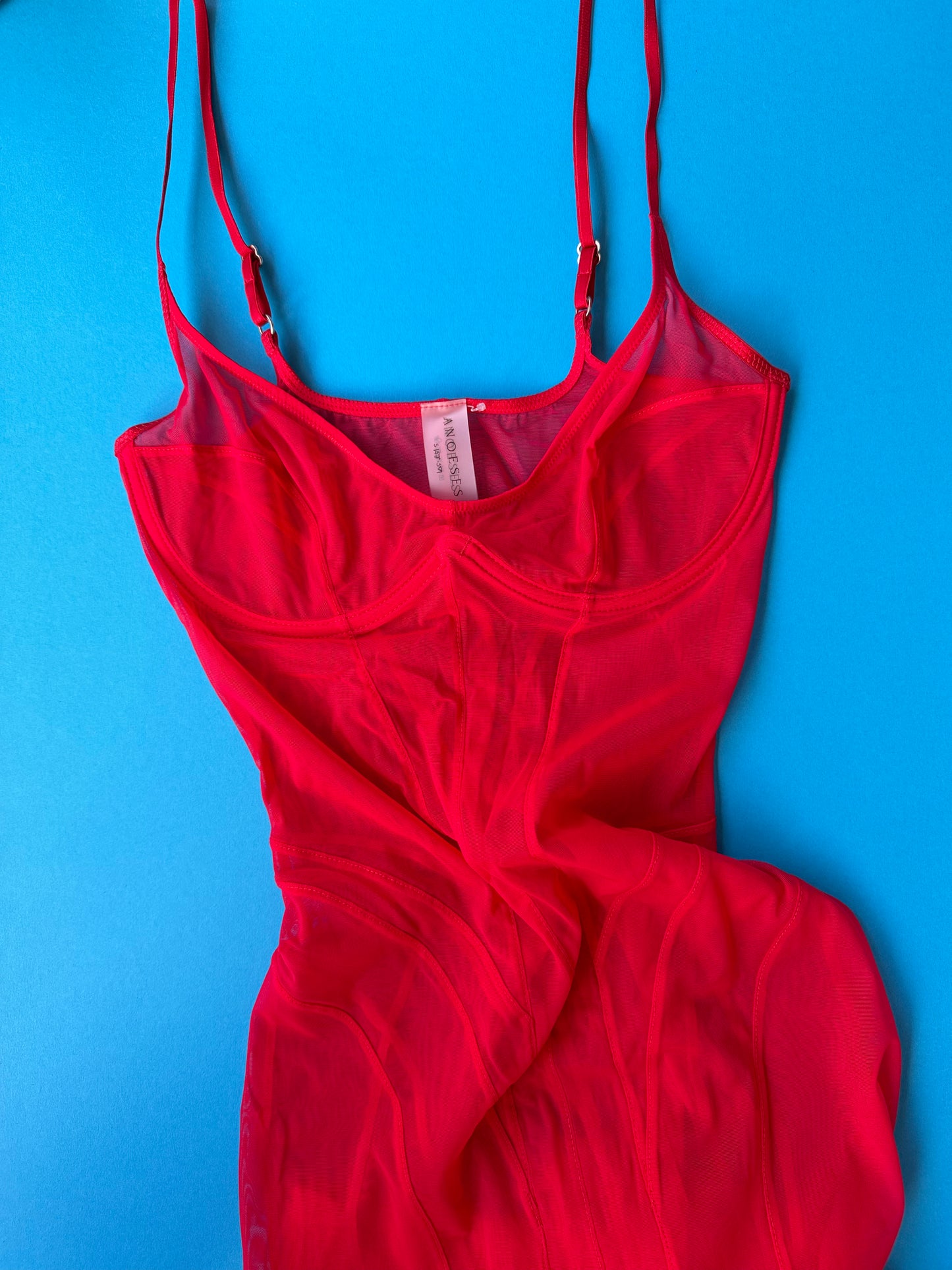 Anoeses: Mae Underwire Mesh Dress - Red