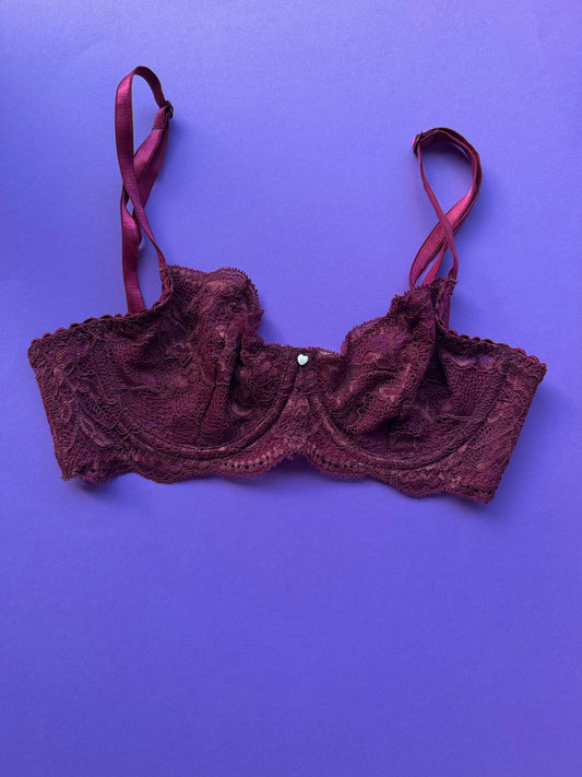 Clo: Fortuna Lace Demi Underwire Bra - Crushed Berry