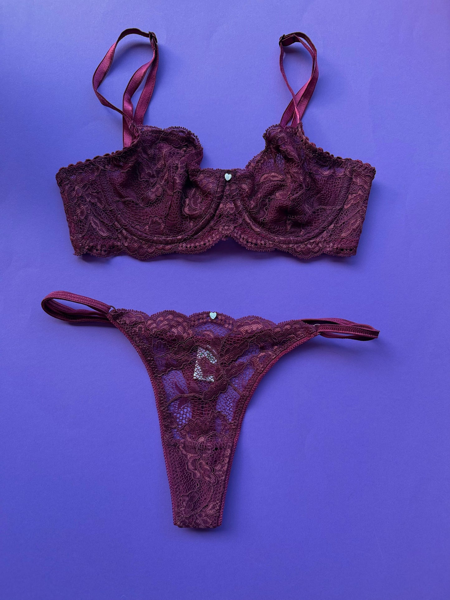 Clo: Fortuna Lace Demi Underwire Bra - Crushed Berry