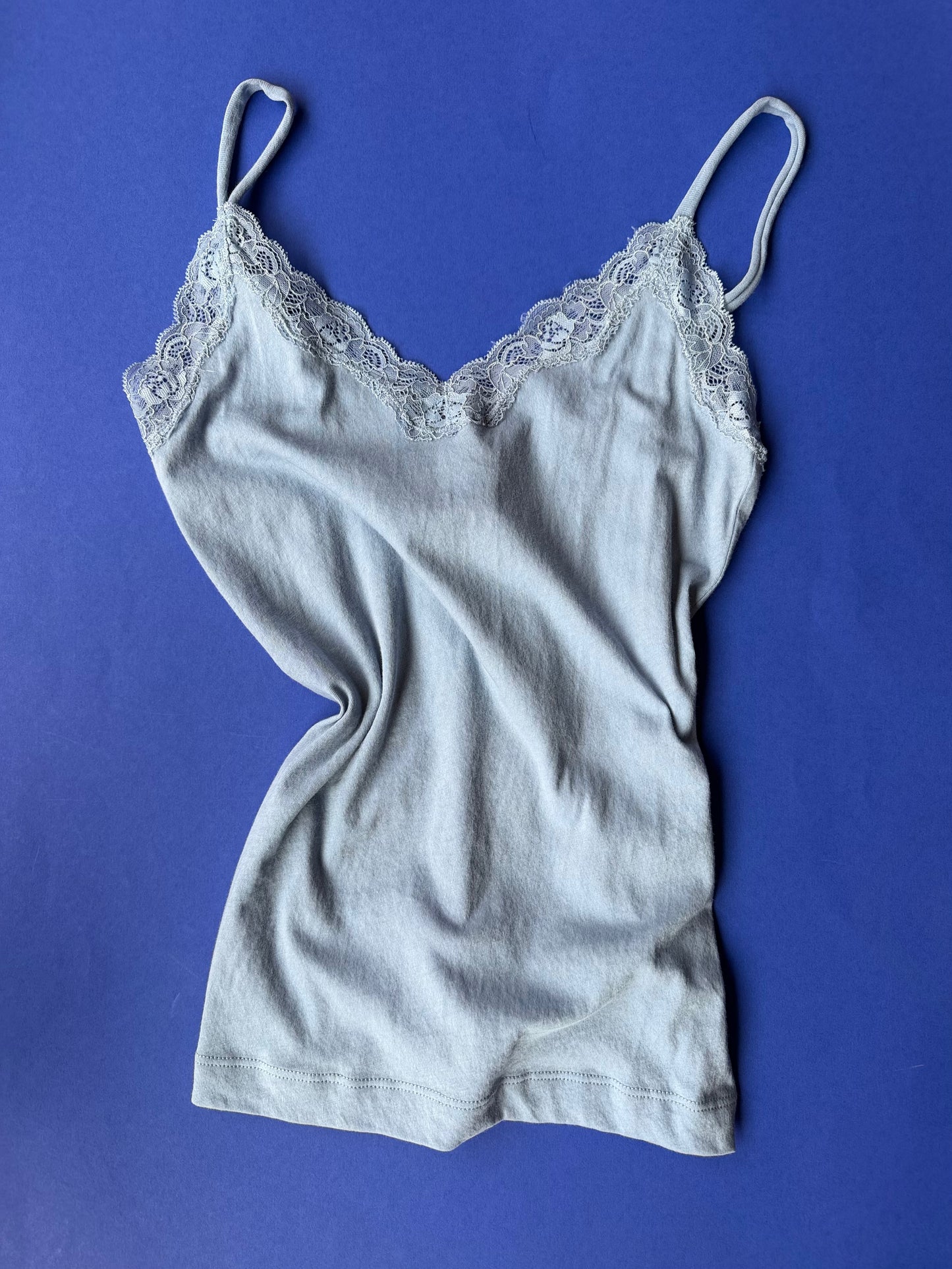 Only Hearts: Lace Trim Organic Cotton Cami - Cascade