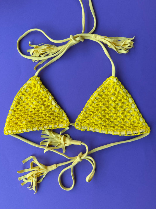 Acacia: Humuhumu Crochet Bikini Top - Pomelo