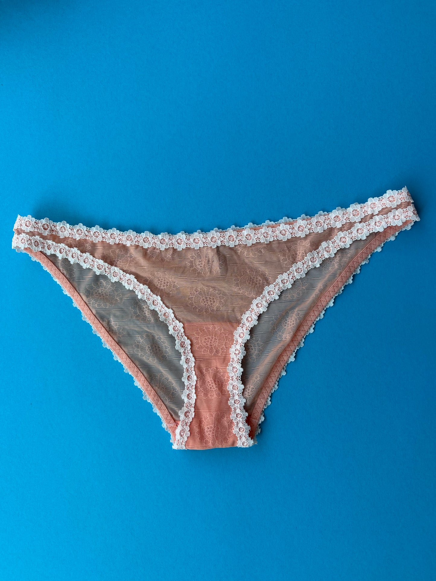 Yasmine Eslami: Tamara Flower Mesh Lace Panty - Orange Blossom