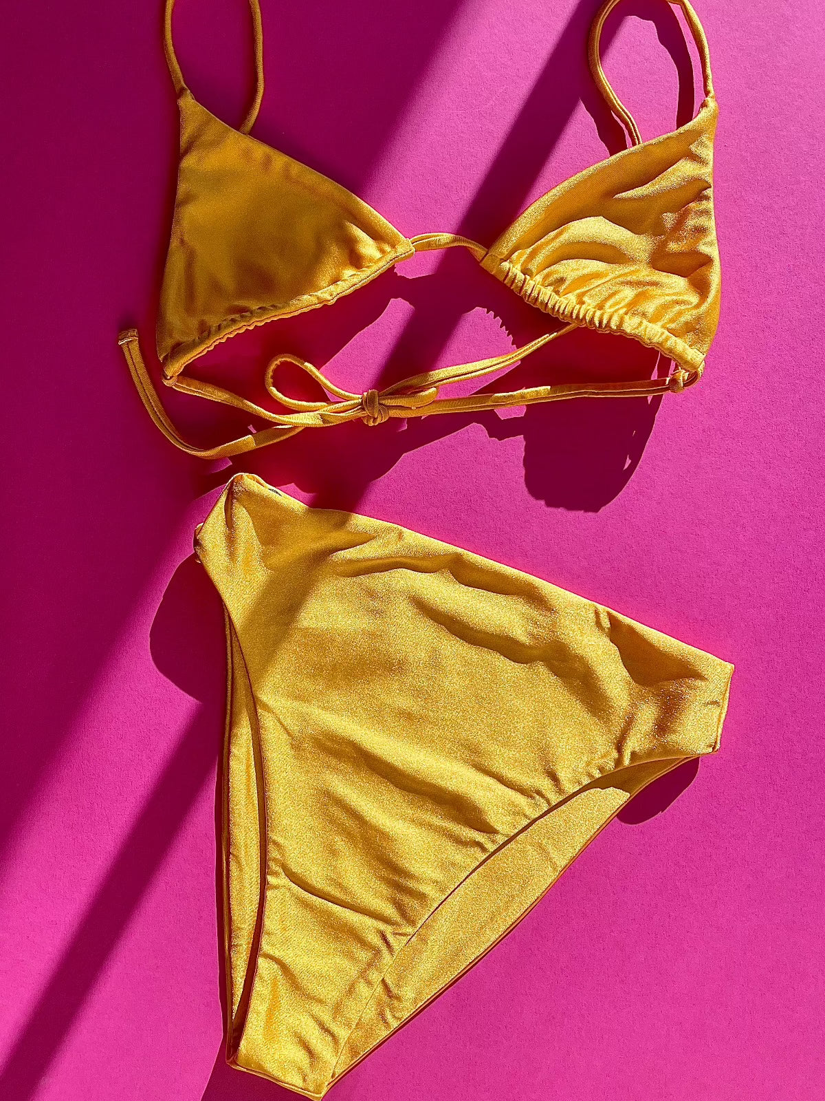 Jade Swim: Incline High Waisted Cheeky Bikini Bottom - Golden Sheen