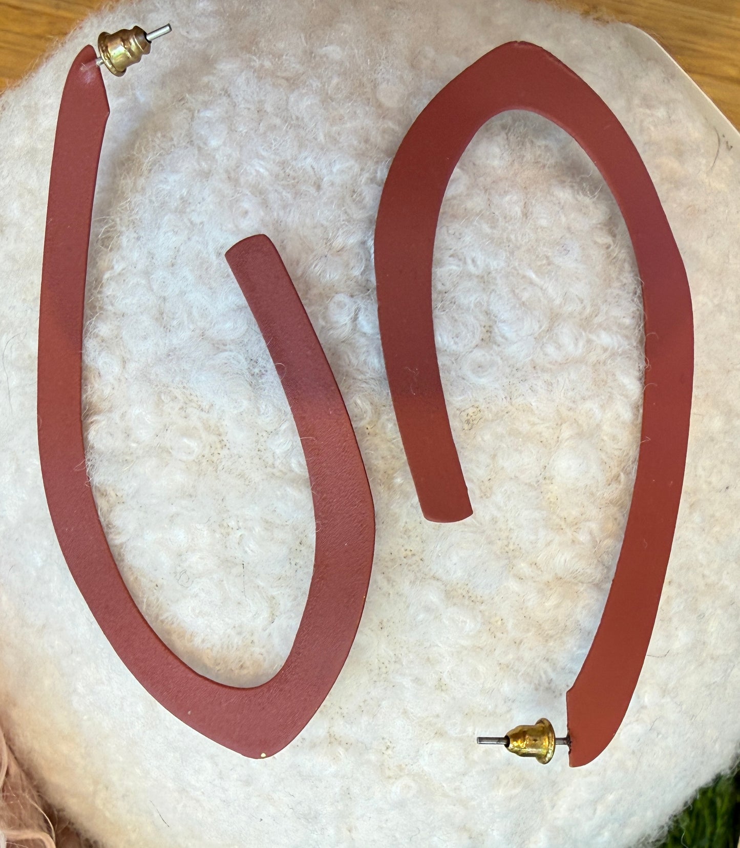 Sibilia: Flat Drop Large Earring - Sienna