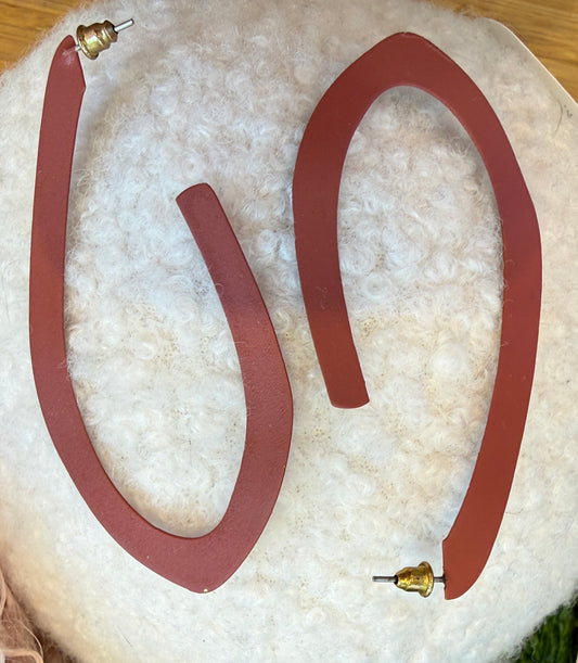 Sibilia: Flat Drop Large Earring - Sienna