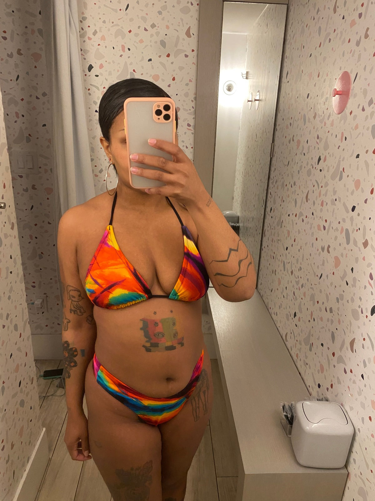 Kayleigh Peddie: Nova Triangle Bikini Top - Rainbow