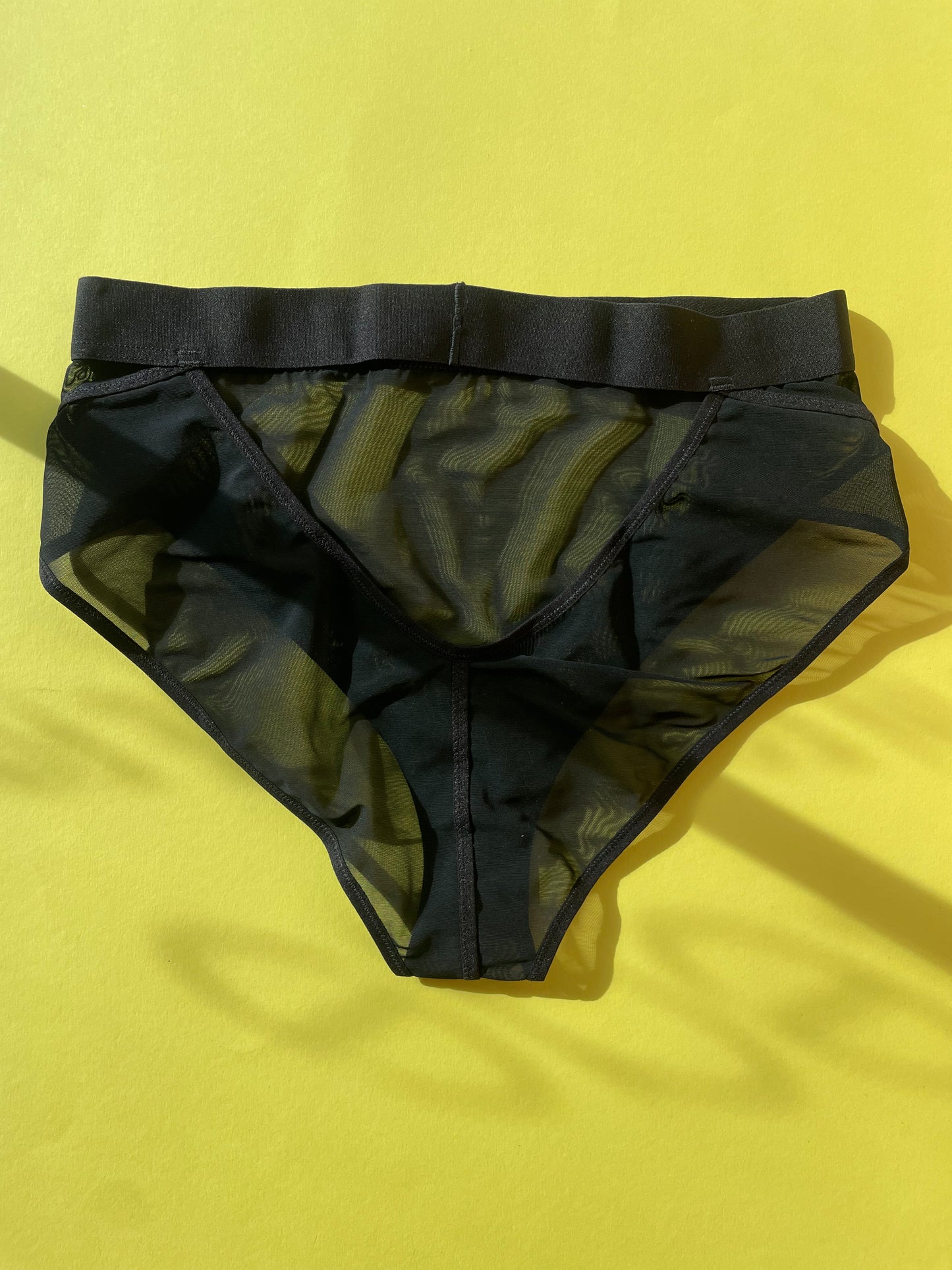 La Fille d'O: I Want High-Waisted Mesh Brief - Black