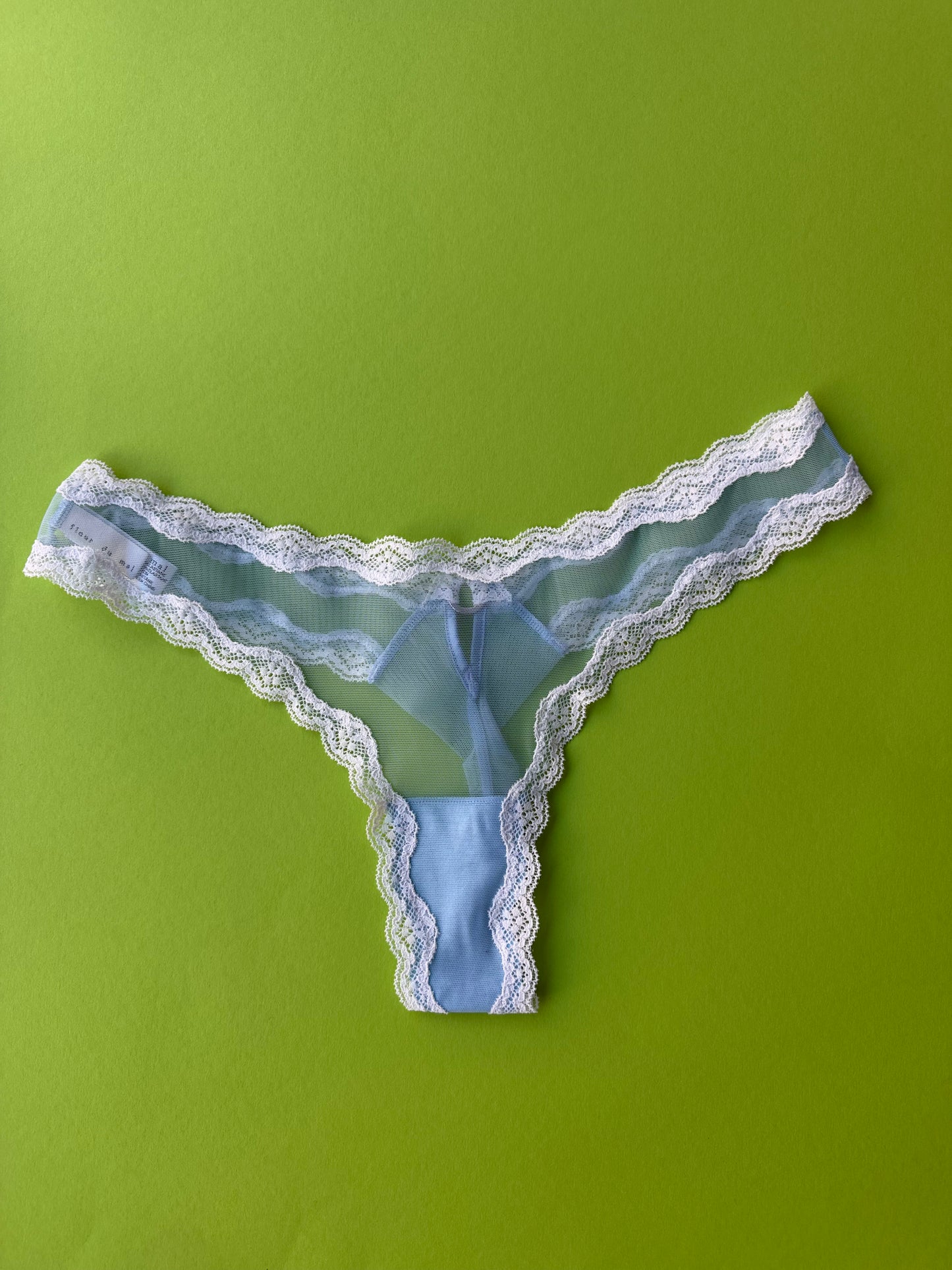 Fleur du Mal: Sheer Tulle Thong - Light Sky
