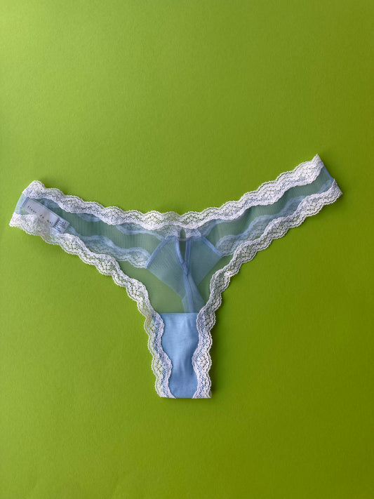Fleur du Mal: Sheer Tulle Thong - Light Sky