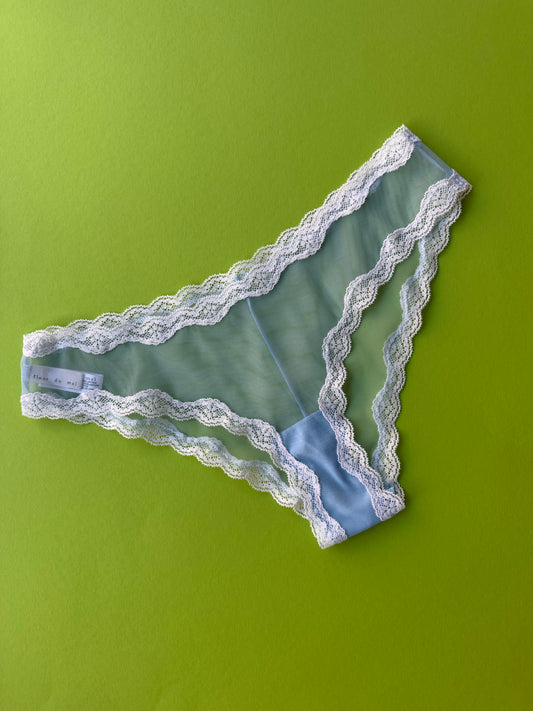 Fleur du Mal: Sheer Tulle Bikini - Light Sky