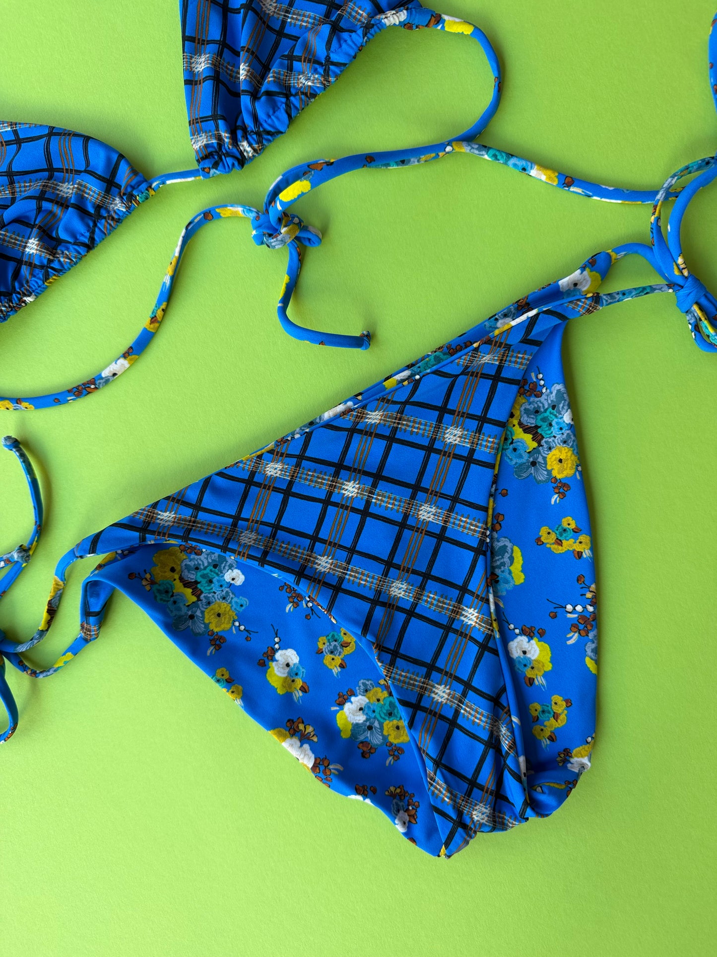 Siyu: Ruca Reversible Tie Side Bikini Bottom - Dorothy Blue