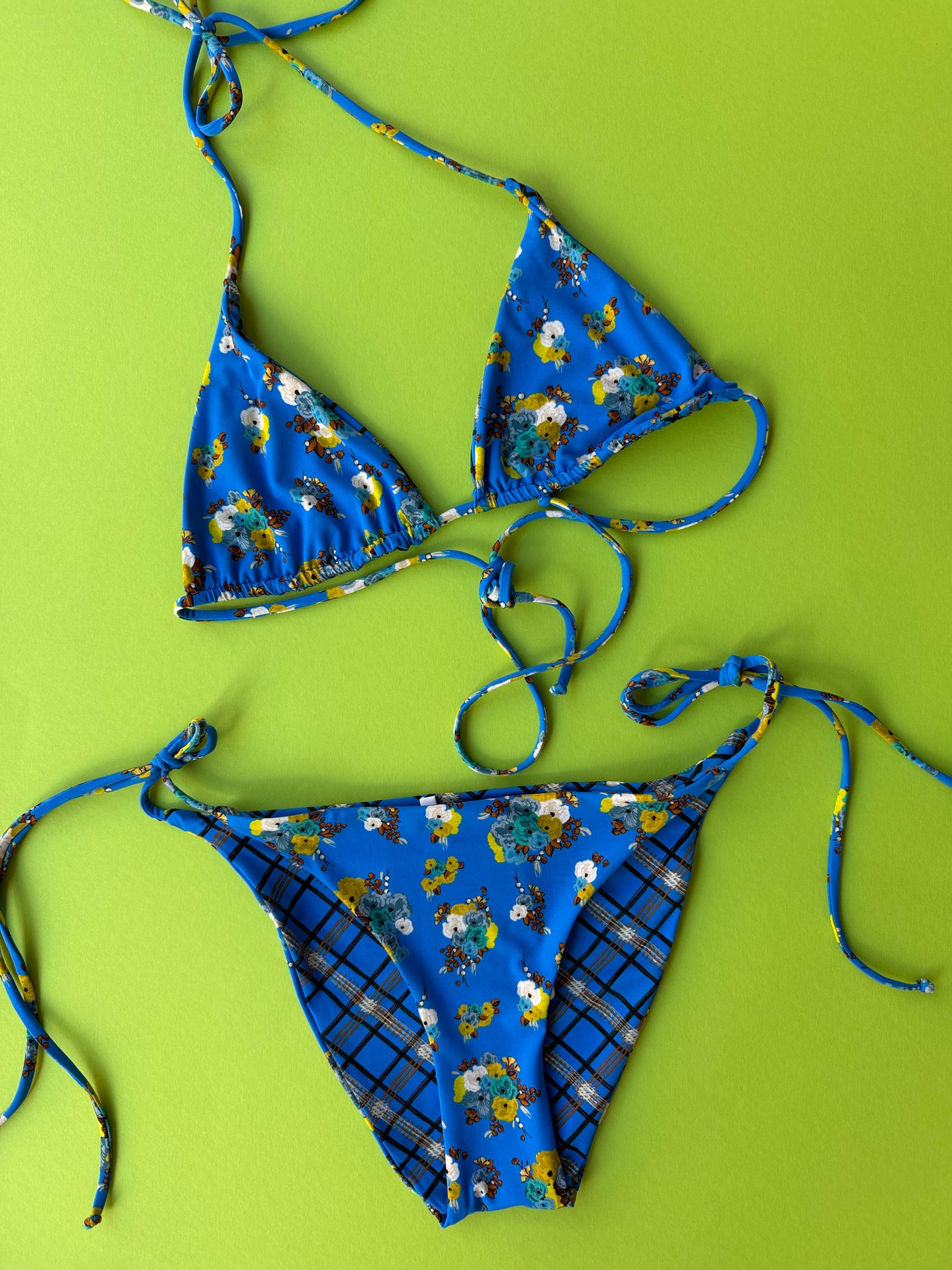 Siyu: Ruca Reversible Tie Side Bikini Bottom - Dorothy Blue