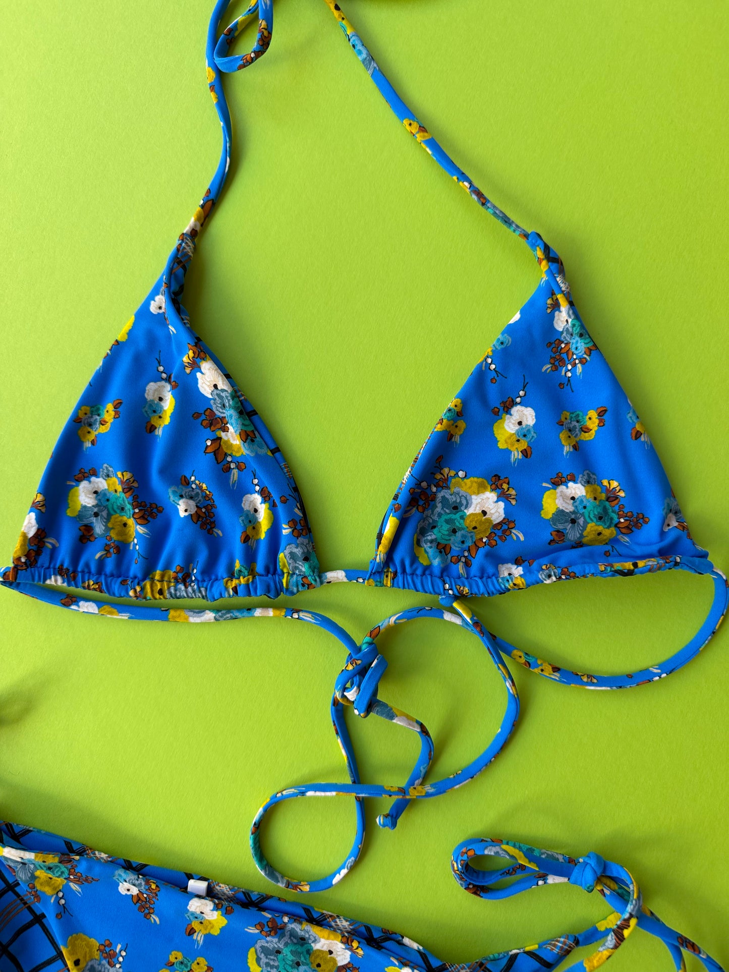 Siyu: Ruca Reversible Triangle Bikini Top - Dorothy Blue