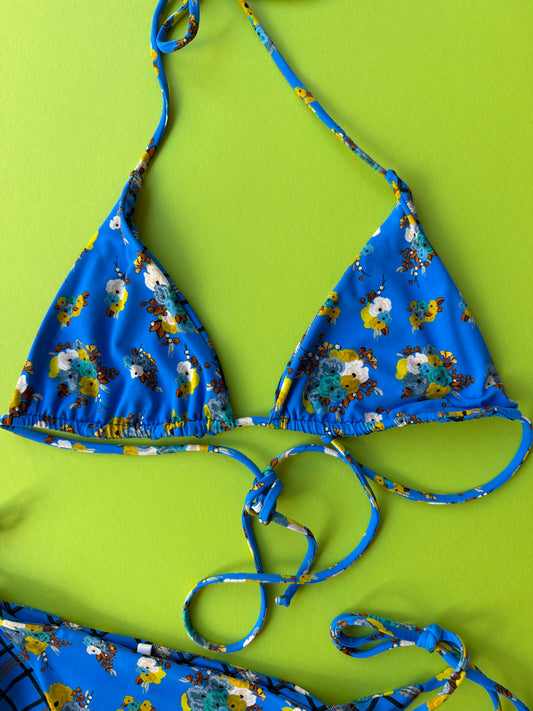 Siyu: Ruca Reversible Triangle Bikini Top - Dorothy Blue