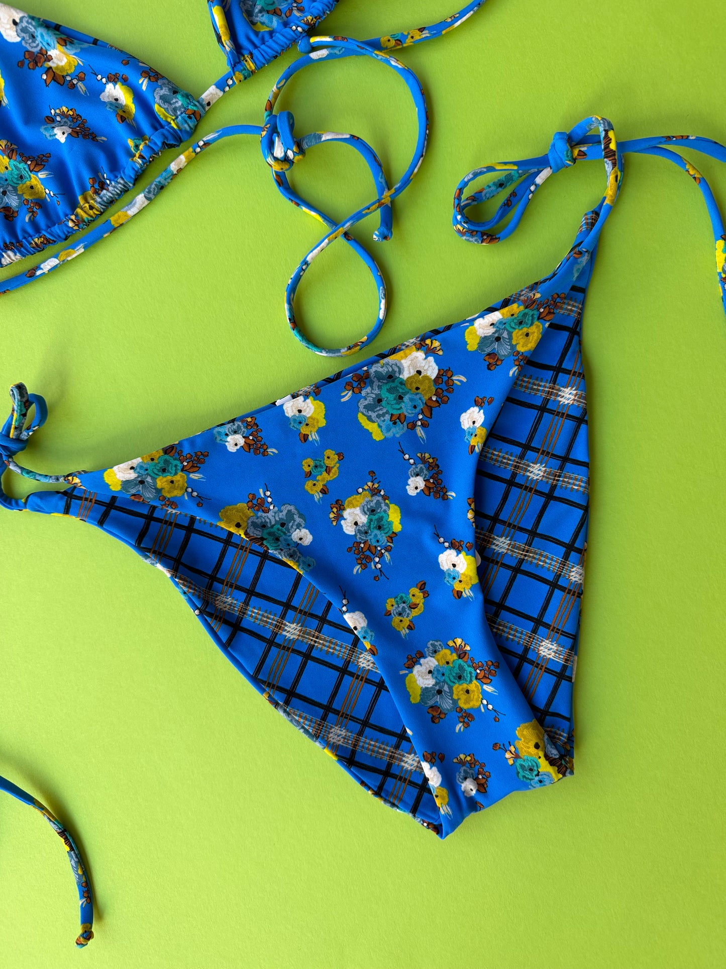 Siyu: Ruca Reversible Tie Side Bikini Bottom - Dorothy Blue