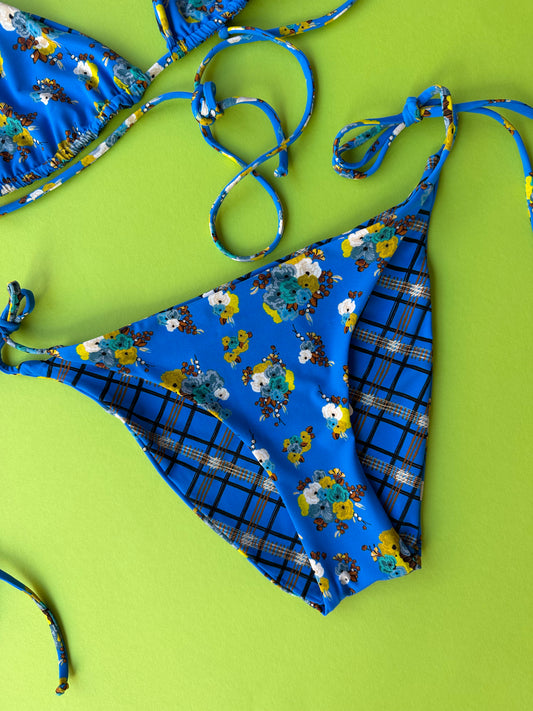 Siyu: Ruca Reversible Tie Side Bikini Bottom - Dorothy Blue