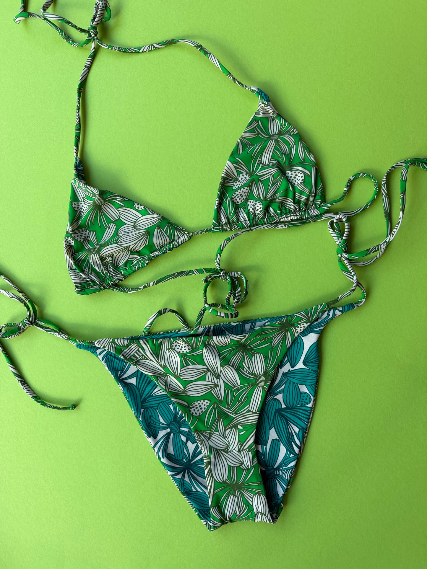 Siyu: Cantus Reversible Tie Side Bikini Bottom - Palm Springs