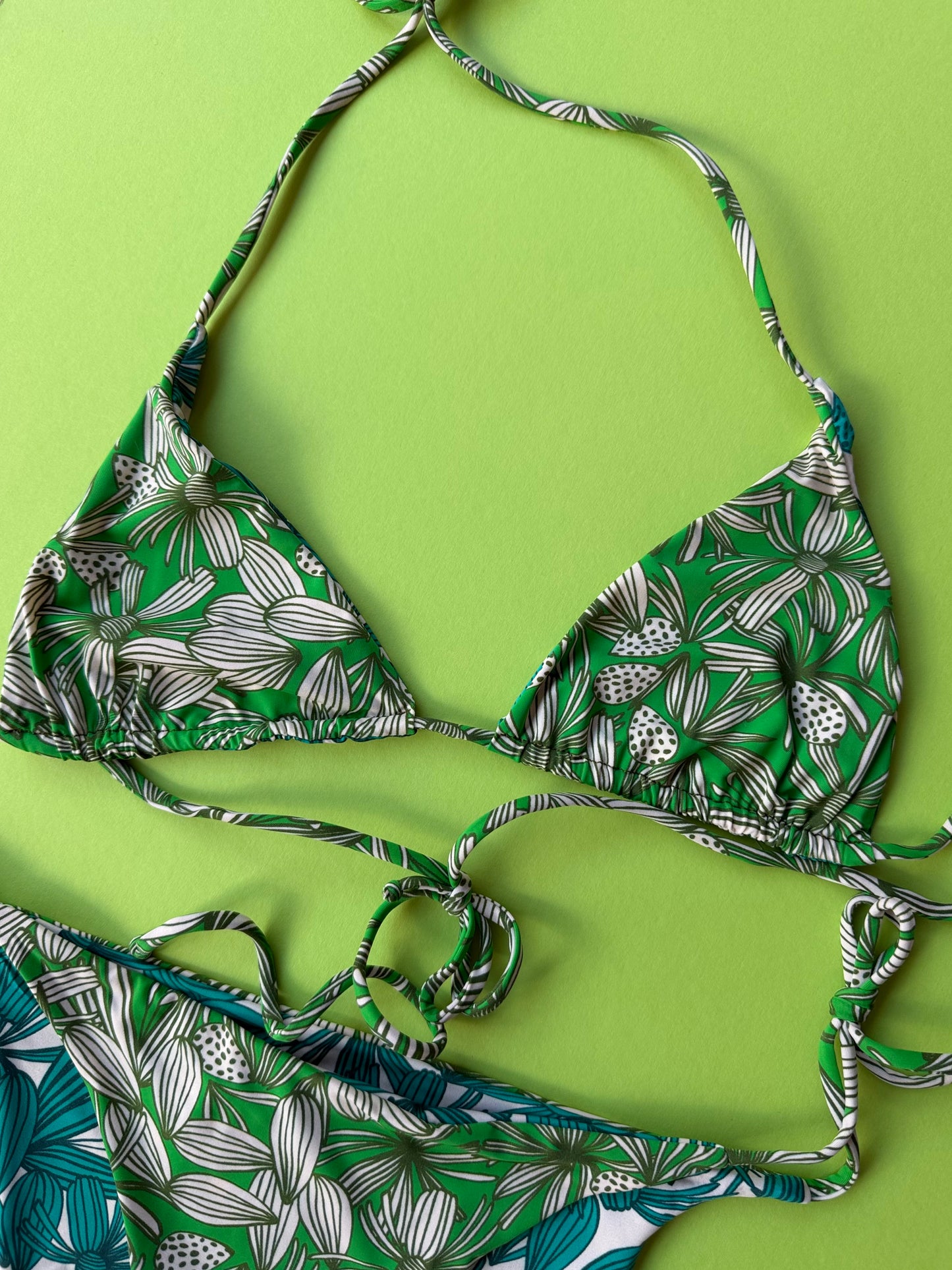 Siyu: Cantus Reversible Triangle Bikini Top - Palm Springs