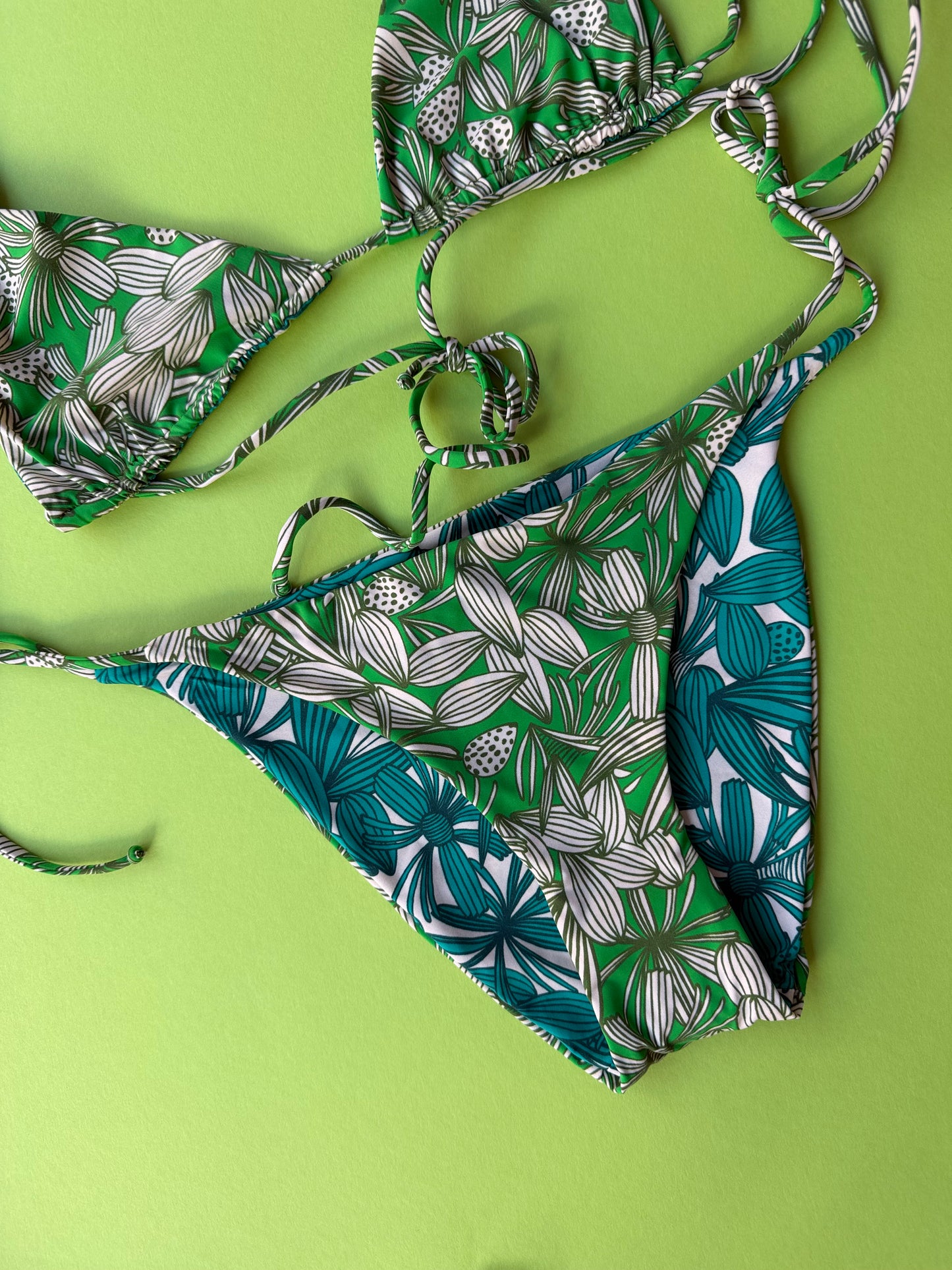 Siyu: Cantus Reversible Tie Side Bikini Bottom - Palm Springs