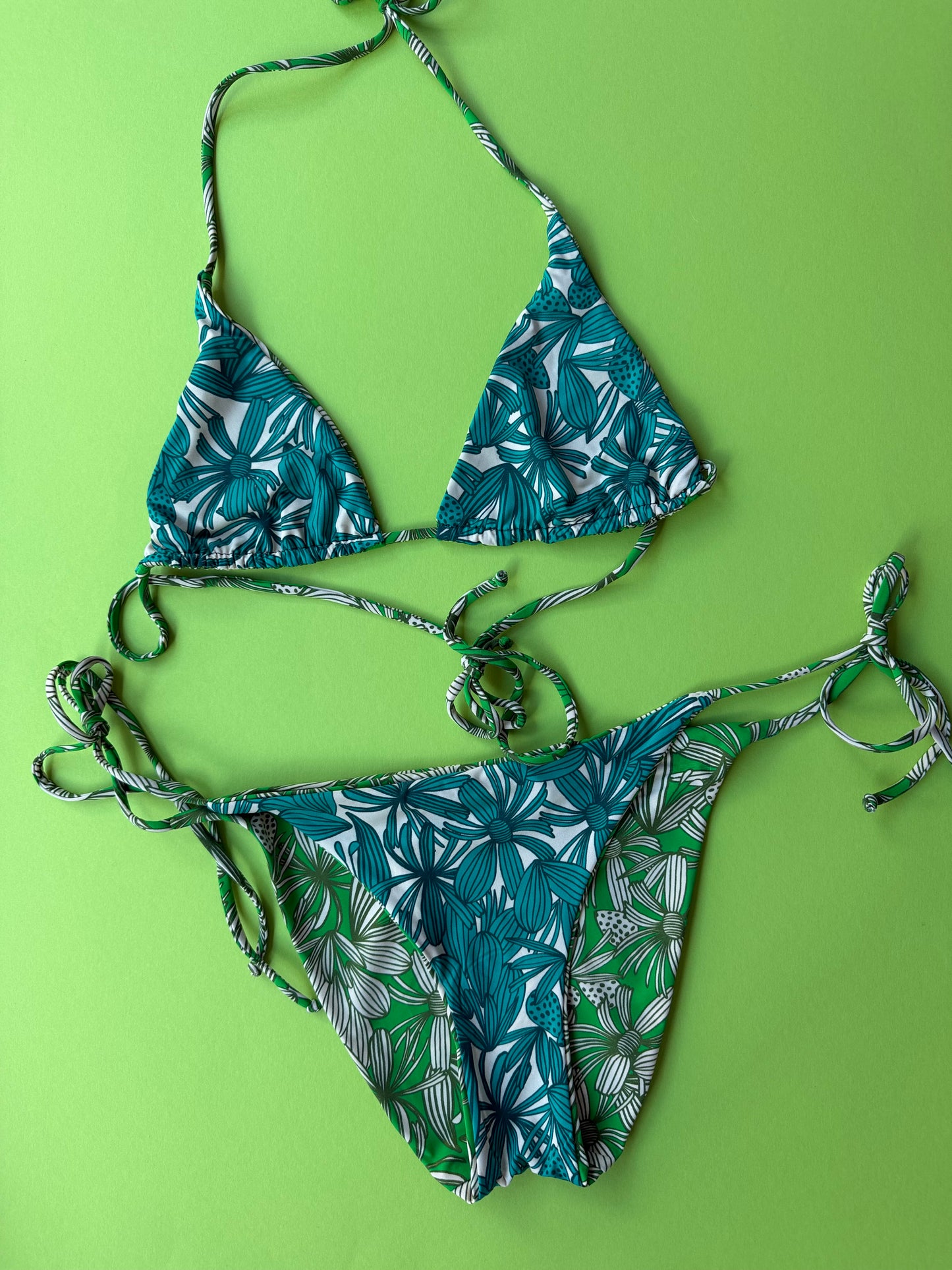 Siyu: Cantus Reversible Tie Side Bikini Bottom - Palm Springs