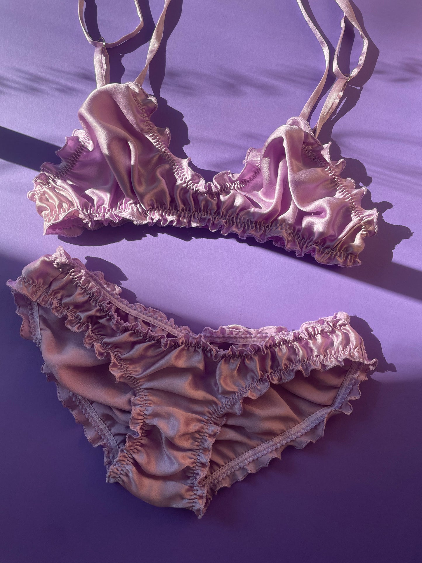 Clare Bare: Oleander Silk Bralette - Purple