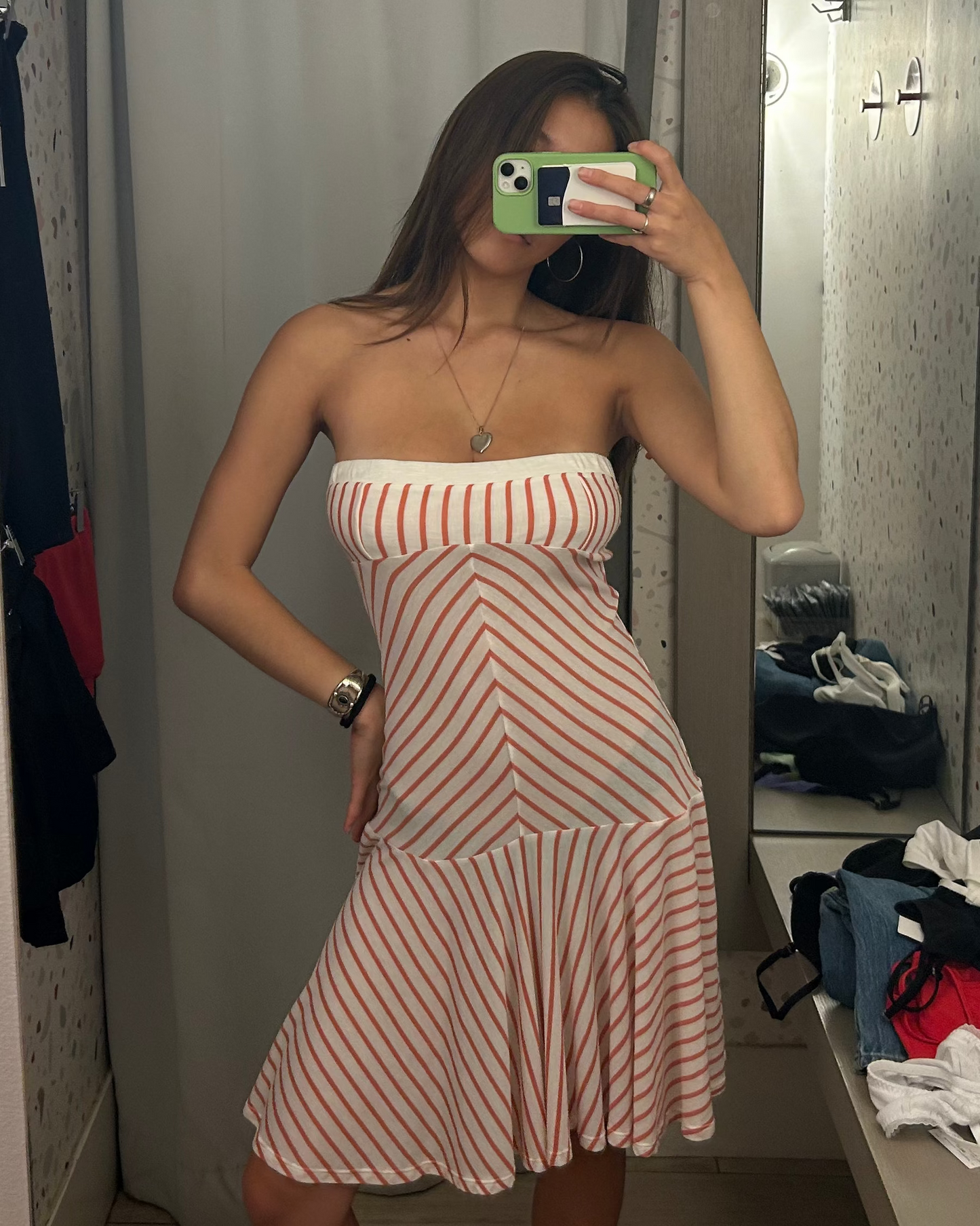 Belle Anna: Claro Dress - Tangerine Stripe