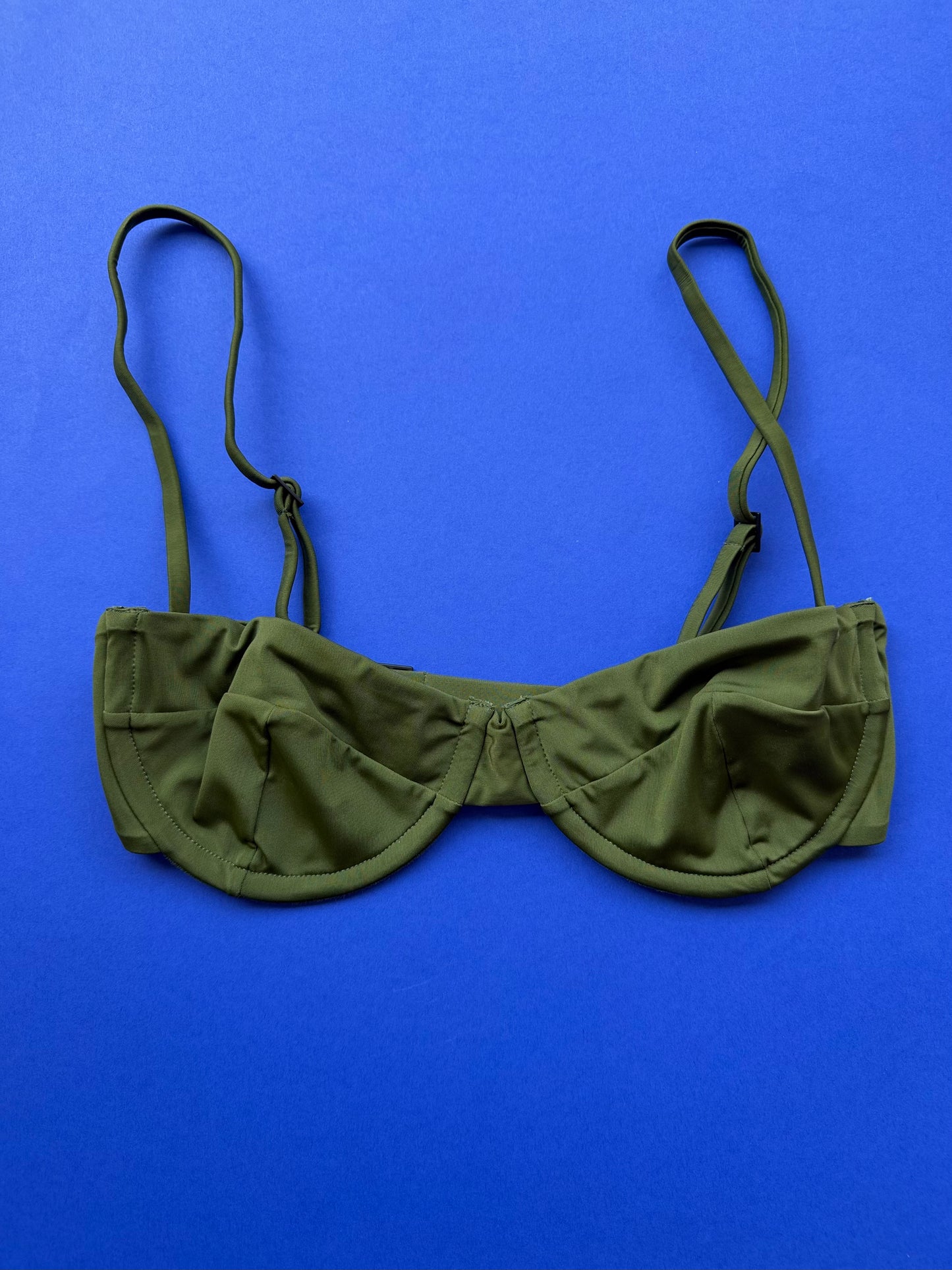 Haight: Adjustable Vintage Underwire Bikini Top - Olive Green