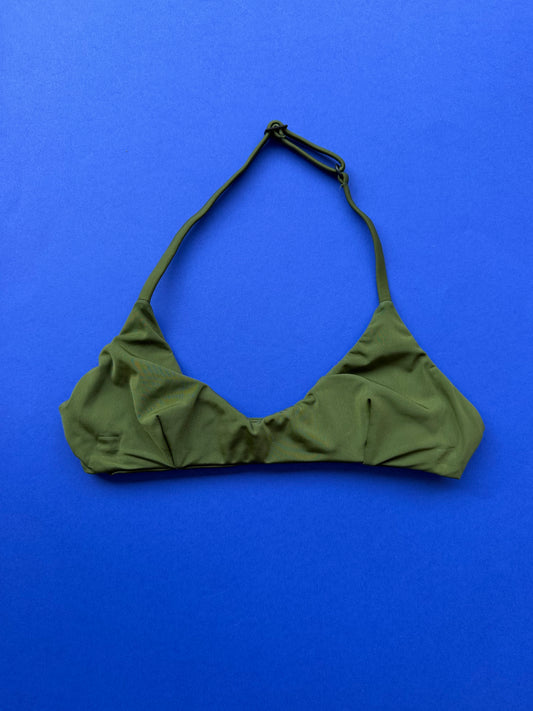 Haight: Duda Halter Bikini Top - Olive Green