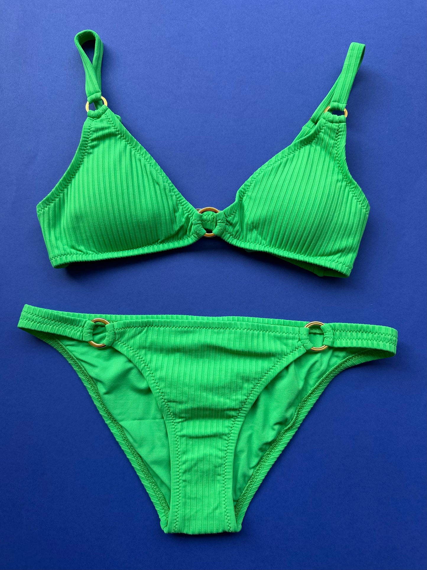 Melissa Odabash: Montenegro Bikini Top - Green Ribbed