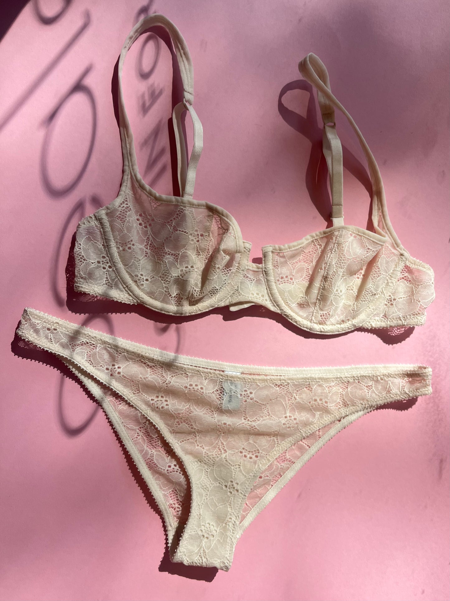 Yasmine Eslami: Louise Lace Balcony Bra - Sand