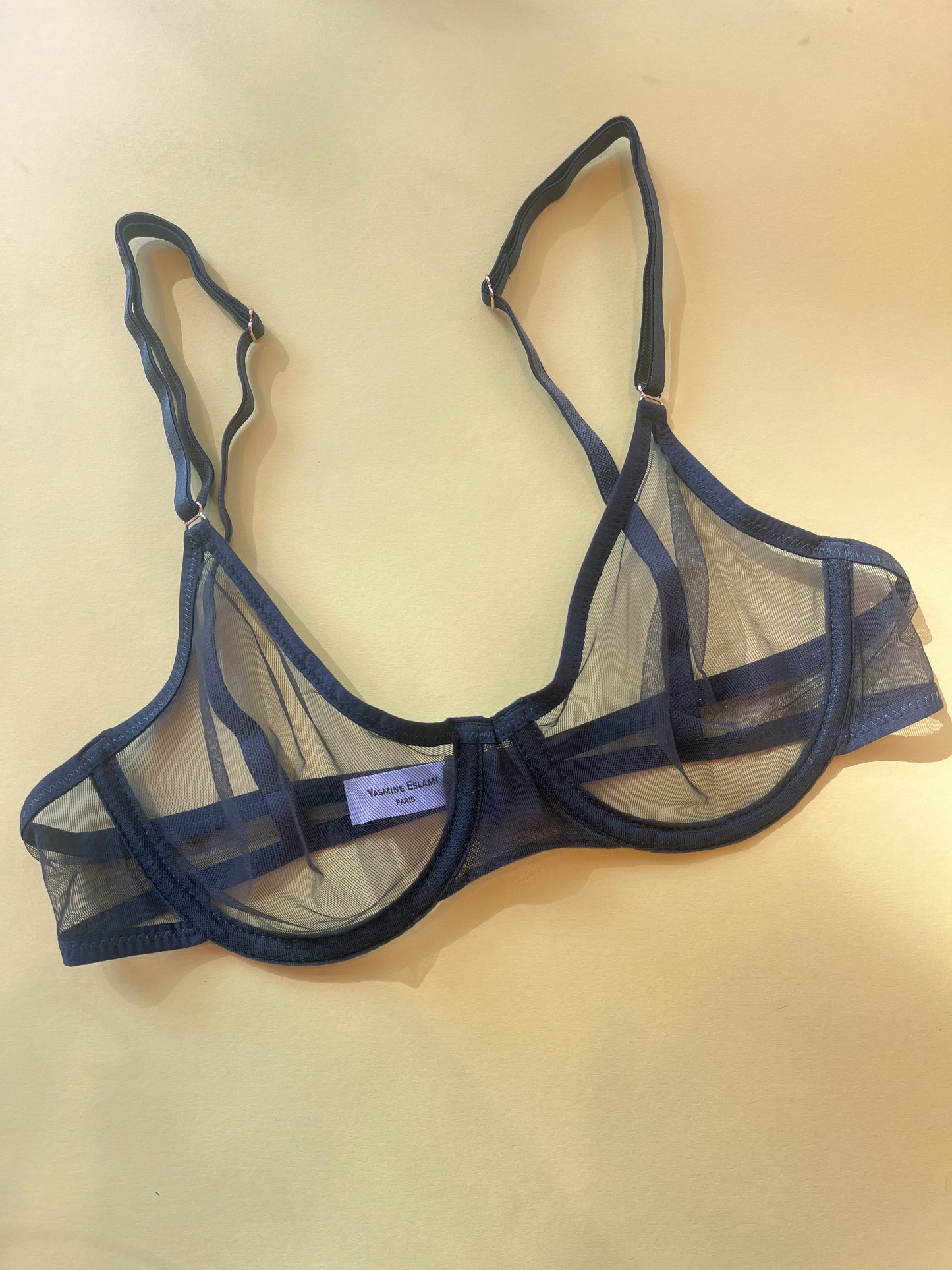 Yasmine Eslami: Jeanne Mesh Underwire Bra - Black Forest