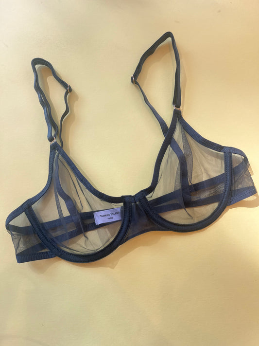 Yasmine Eslami: Jeanne Mesh Underwire Bra - Black Forest