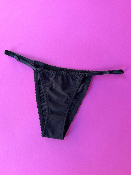 Sensual Tension: Mae Organic Cotton String Bikini - Black