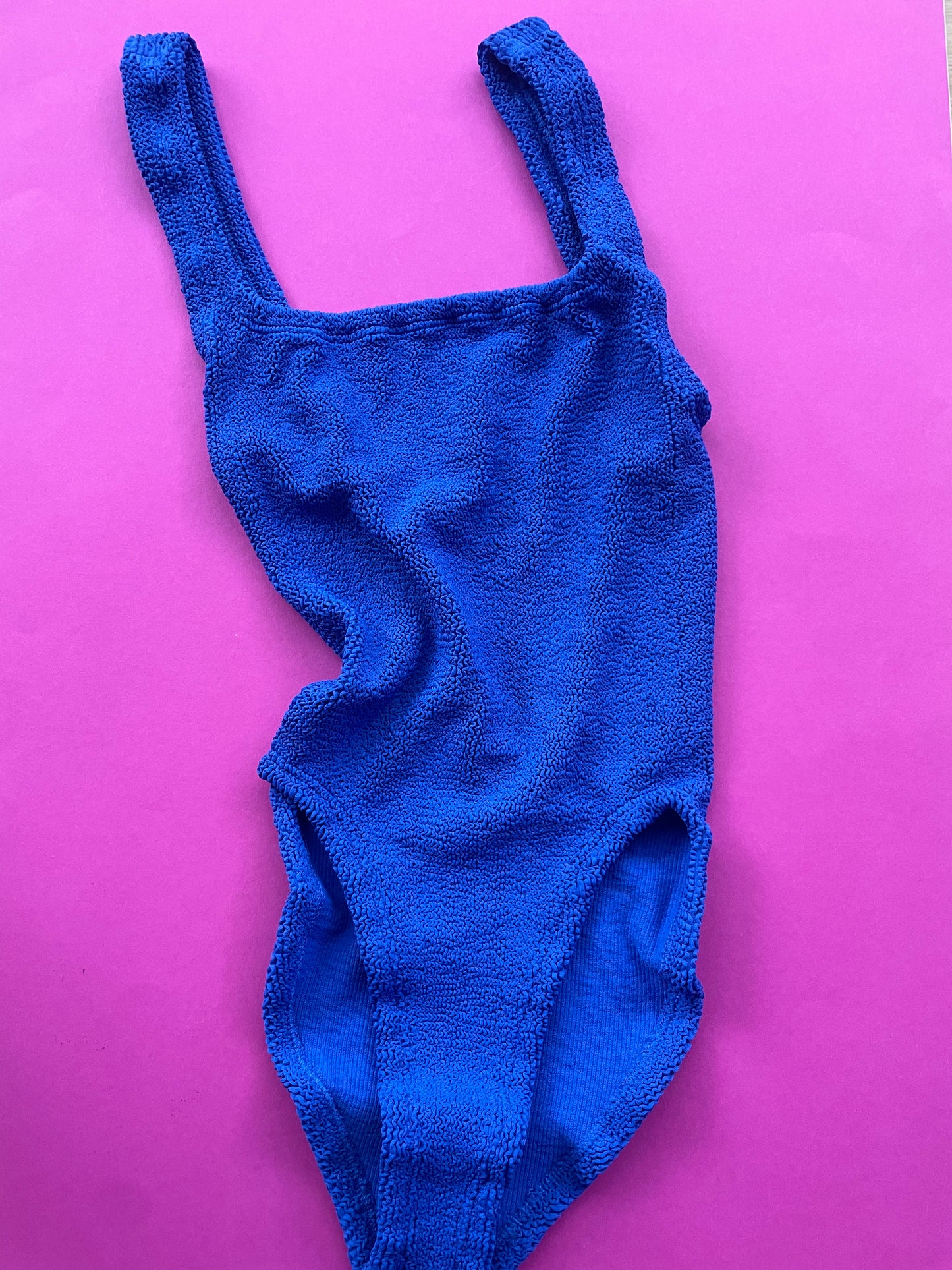 Hunza G: Square Neck One Piece - Royal Blue