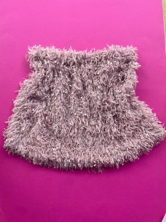 Miss Crofton: Heather Feathered Miniskirt - Pink