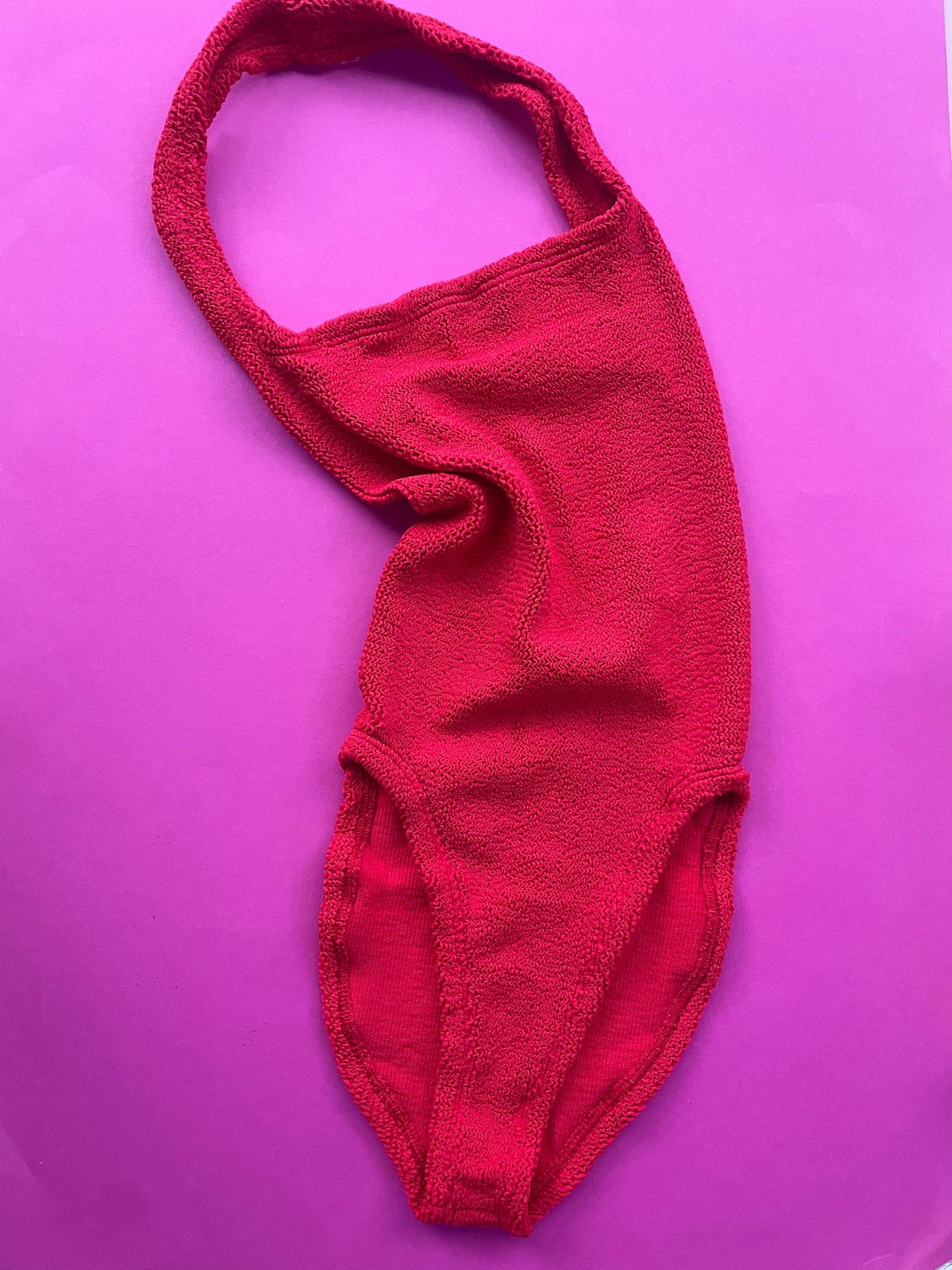 Hunza G: Sandy Halter One Piece - Red