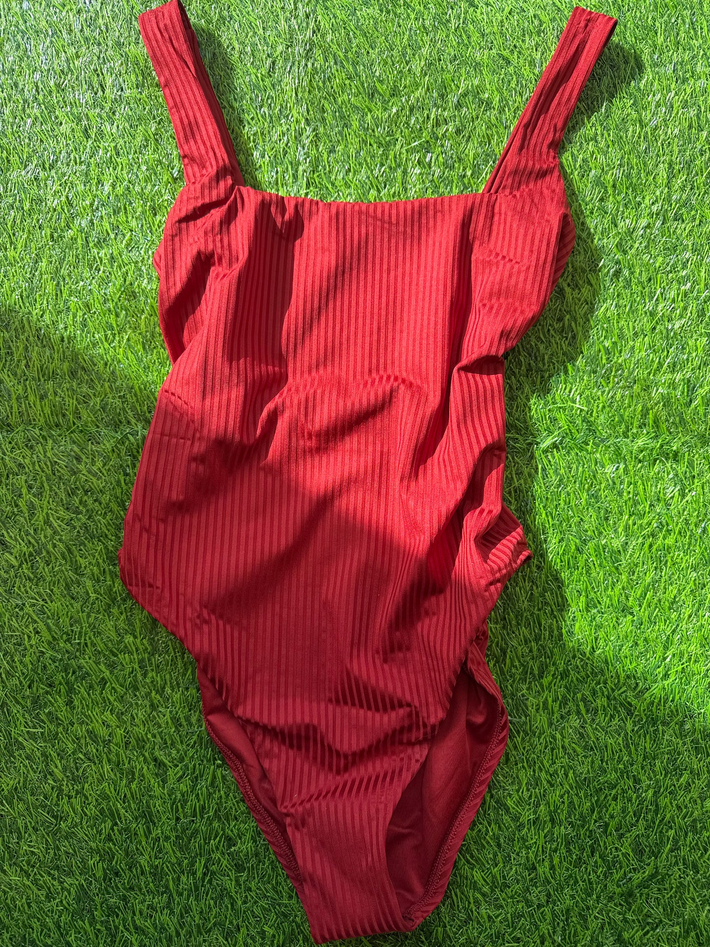 Vitamin A: Mika Square Neck One Piece - Deep Madder