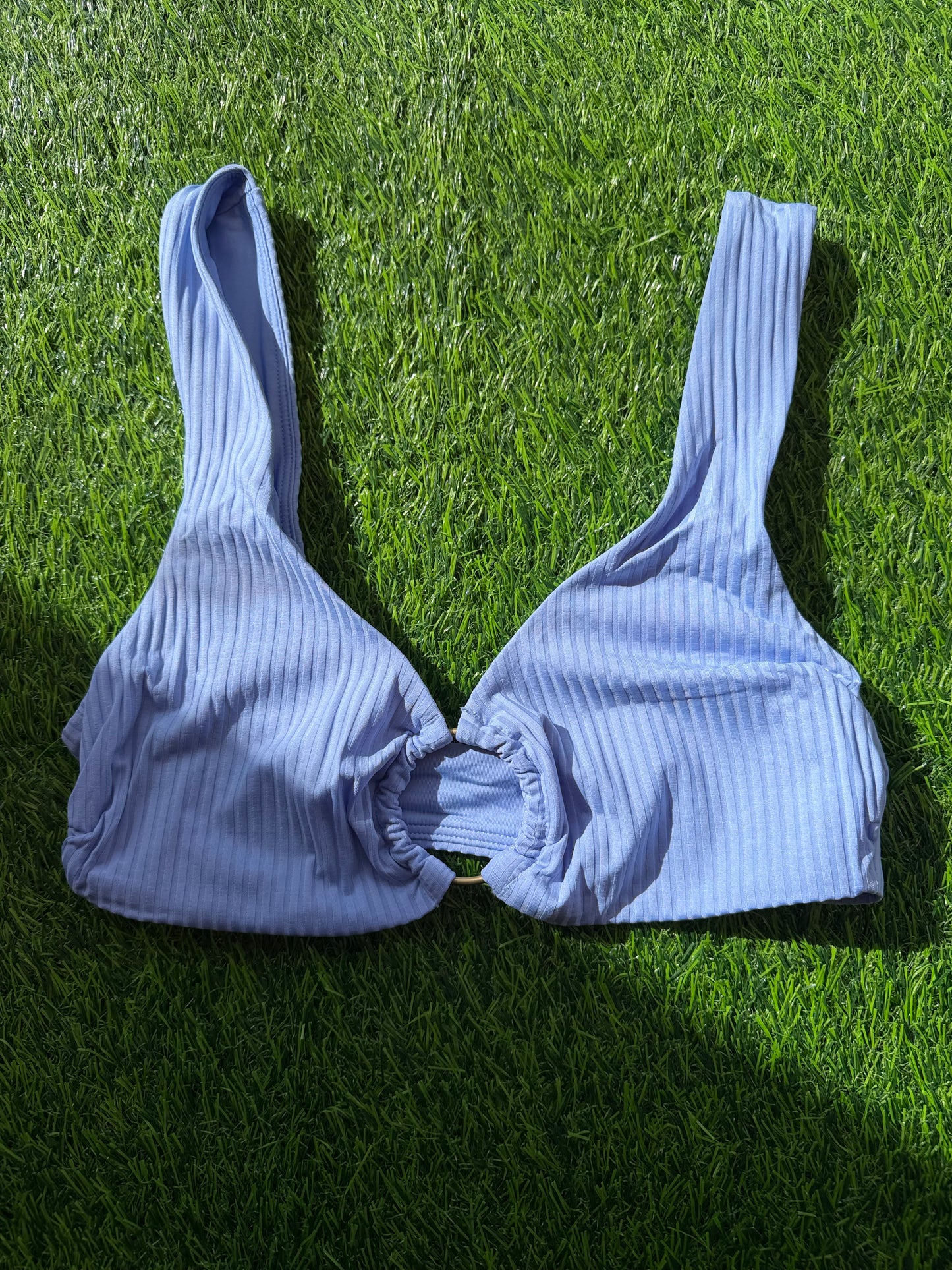 Vitamin A: Skylar O-Ring Bikini Top - Skyflower