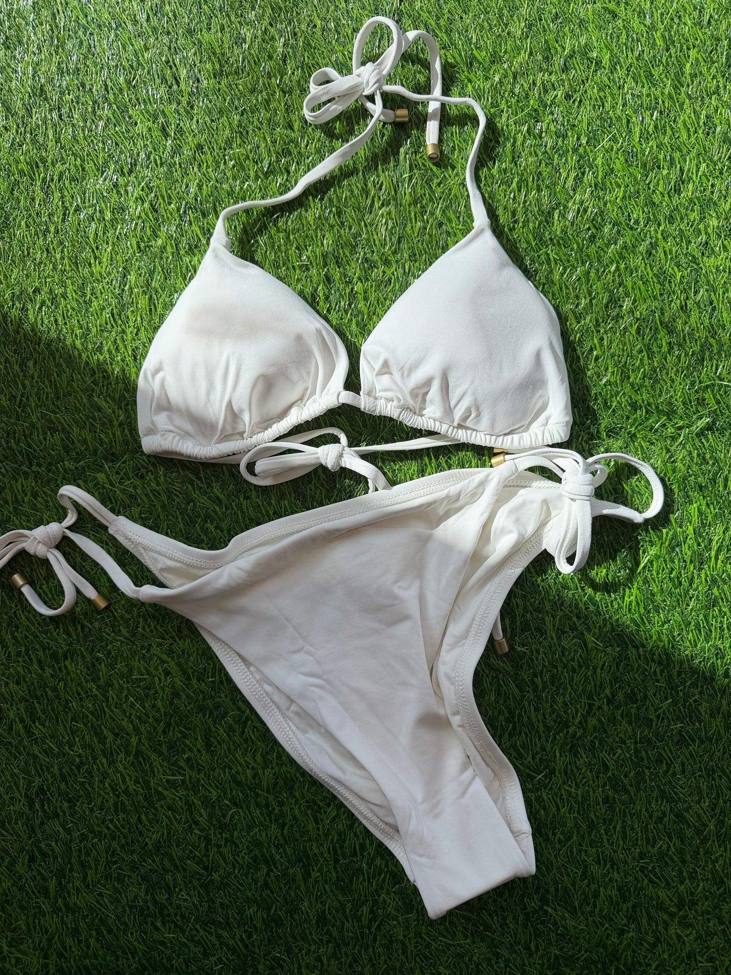 Vitamin A: Elle Tie Side Bikini Bottom - White