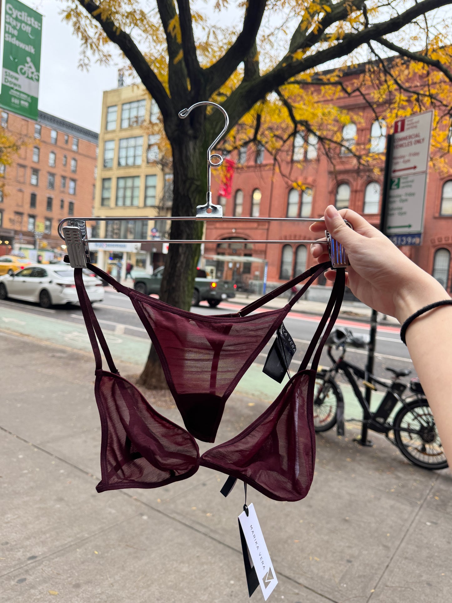 Marika Vera: Moore Triangle Bra - Burgundy