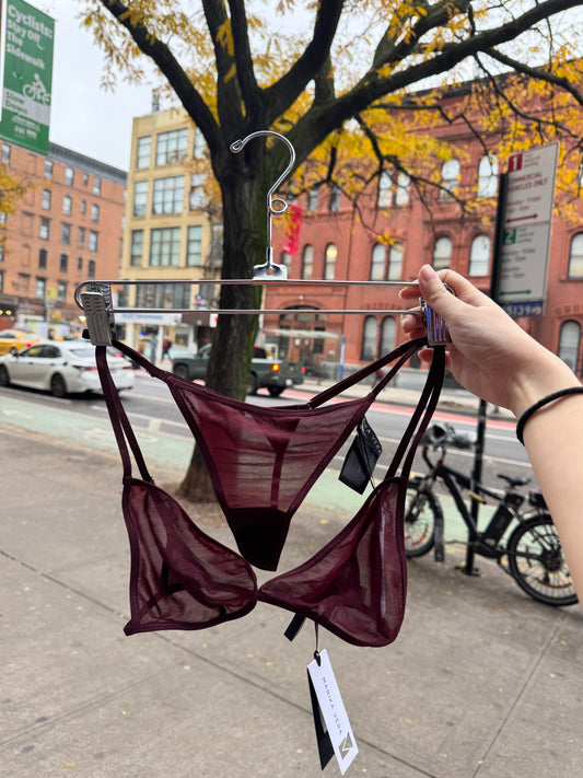 Marika Vera: Moore Triangle Bra - Burgundy