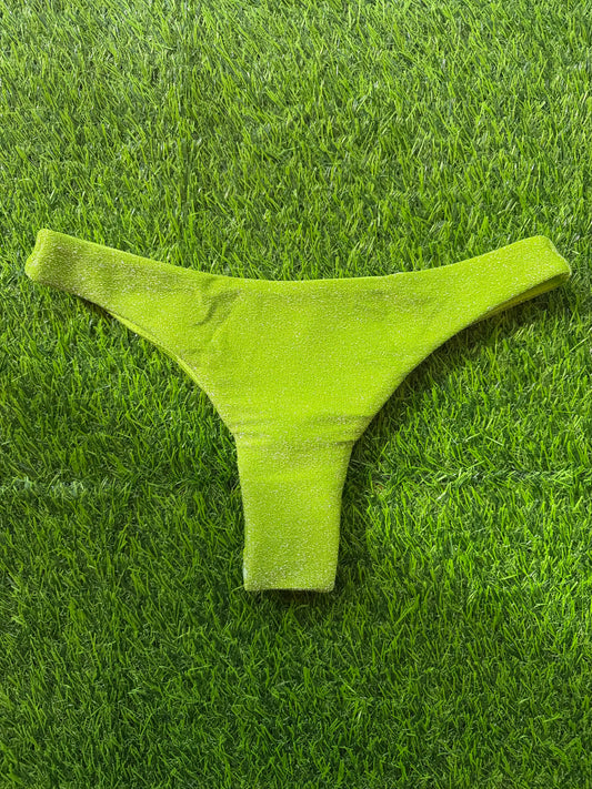 Mikoh: Papara Minimal Bikini Bottom - Lurex Chartreuse
