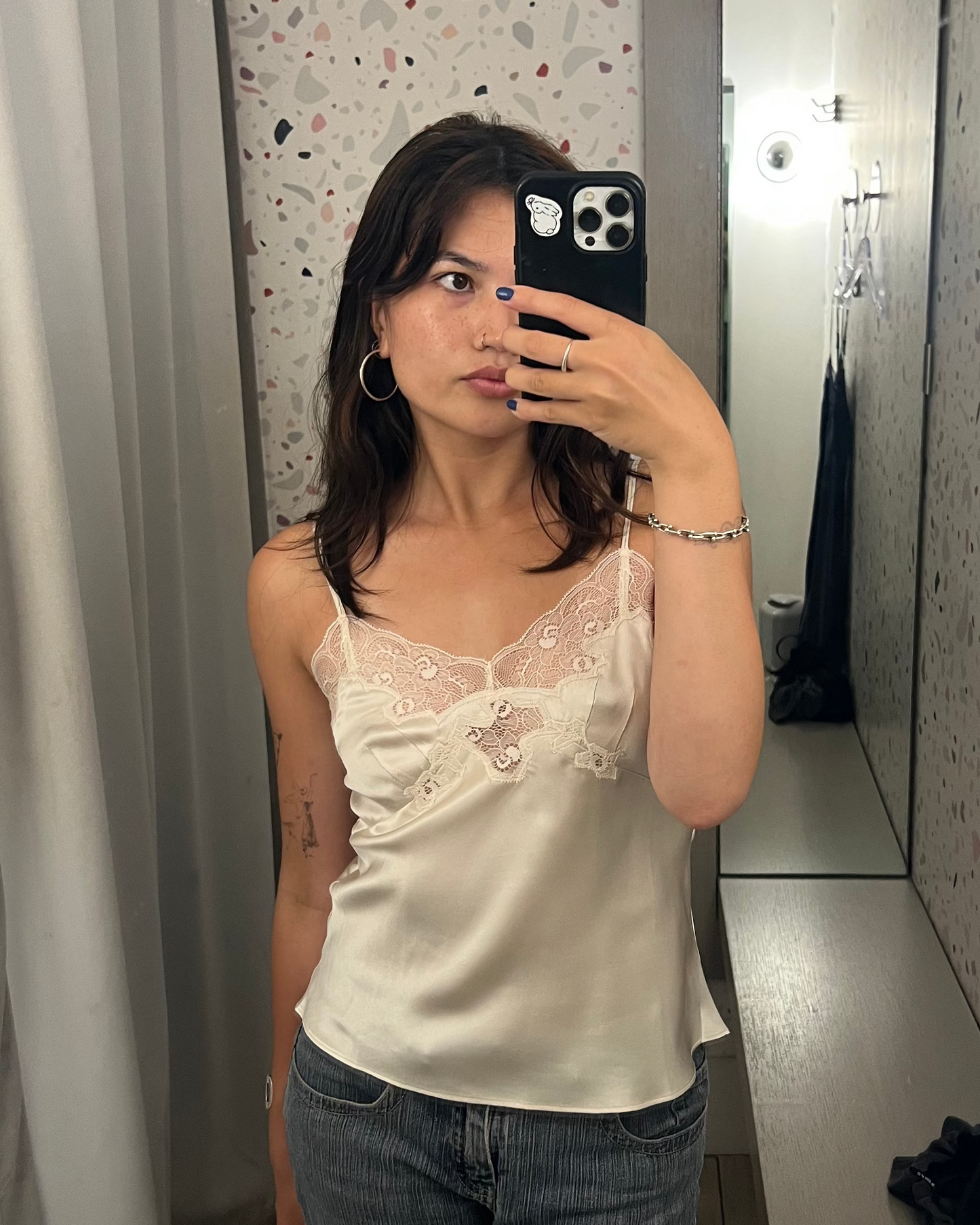 Only Hearts: Silk Charmeuse Cami - Vintage Ivory