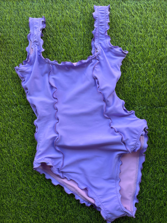 Sherris: Ruffle Corset One Piece - Purple