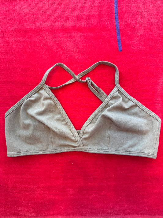 Calomel: Uma Racerback Bralette - Desert Taupe