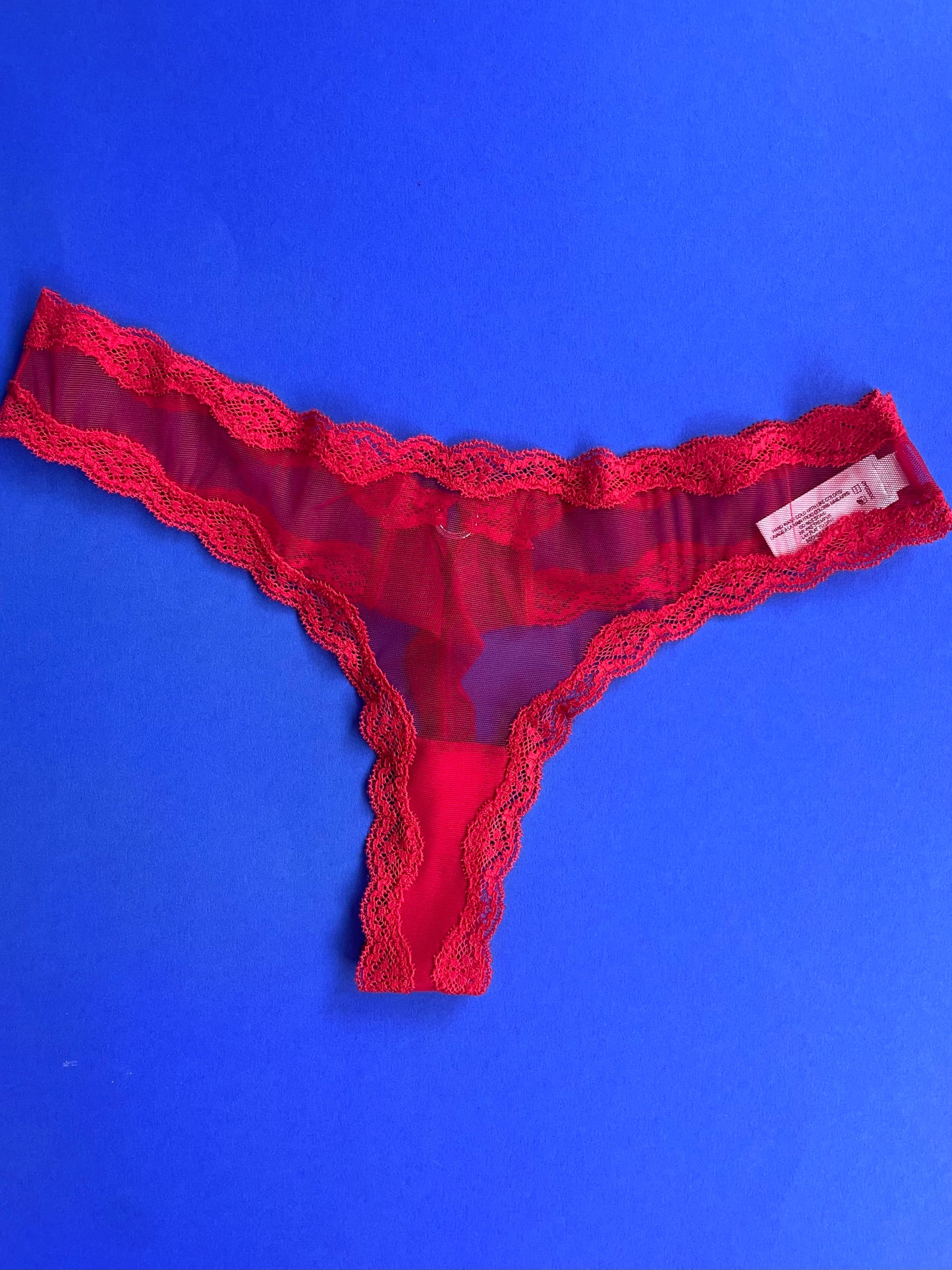 Fleur du Mal: Sheer Tulle Thong - Rouge