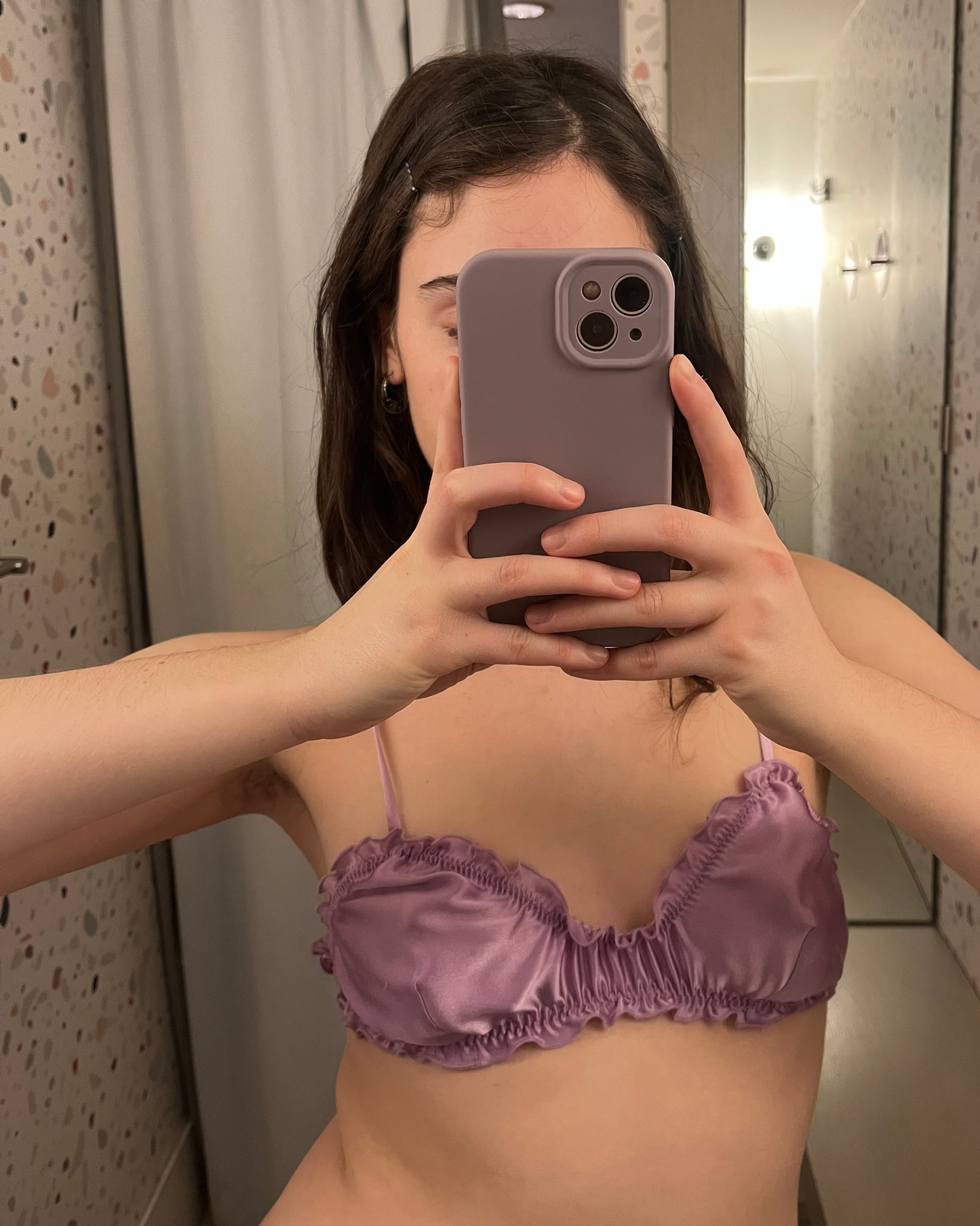 Clare Bare: Oleander Silk Bralette - Purple